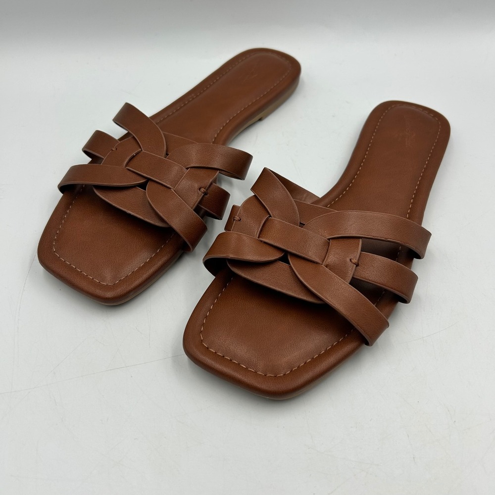Universal Thread Brown Braided Slide Sandals